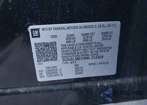 2021 GMC Terrain Fwd Sle из США, поврежденный, VIN 3GKALMEV4ML313329